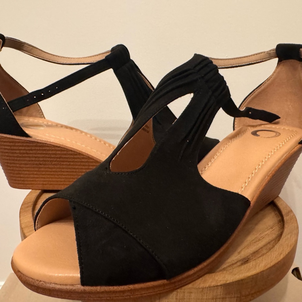 Chic Black Wedge Sandals